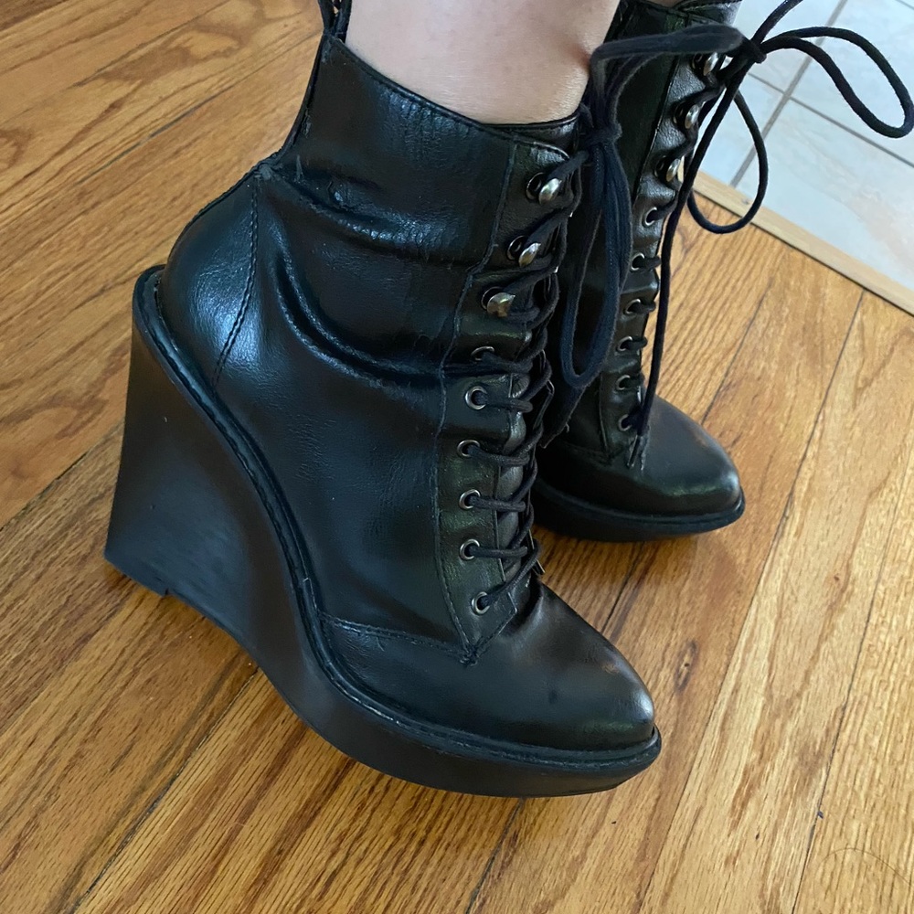 Top Shop lace up wedge boots